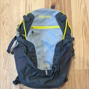 Marmot Gray and Yellow Backpack for Outdoor Adventures